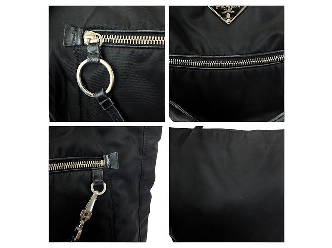 Prada Nylon Tessuto Triangle Logo Tote Schwarz - Ansicht 5