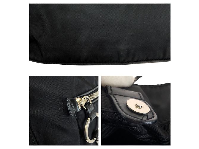 Prada Nylon Tessuto Triangle Logo Tote Schwarz - Ansicht 6