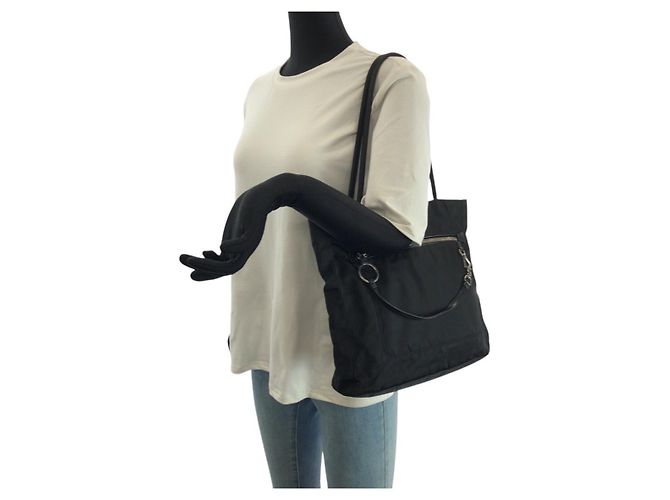 Prada Nylon Tessuto Triangle Logo Tote Schwarz - Ansicht 7