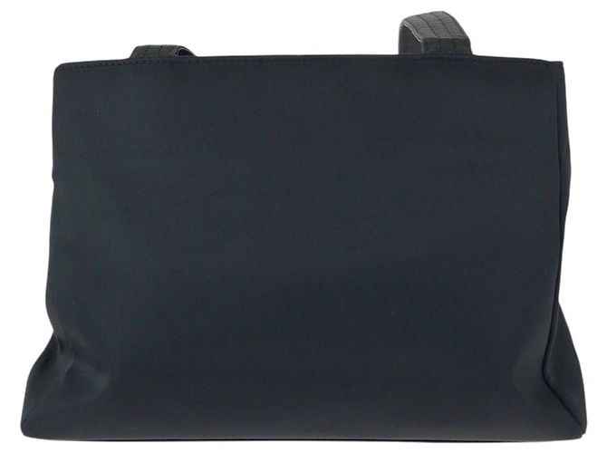 Borsa Tote a Spalla in Nylon e Pelle Versace Nero - vista 2