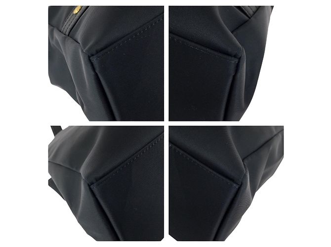Borsa Tote a Spalla in Nylon e Pelle Versace Nero - vista 3