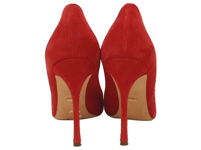 Décolleté con punta Sergio Rossi in scamosciato rosso Bordò - vista 3