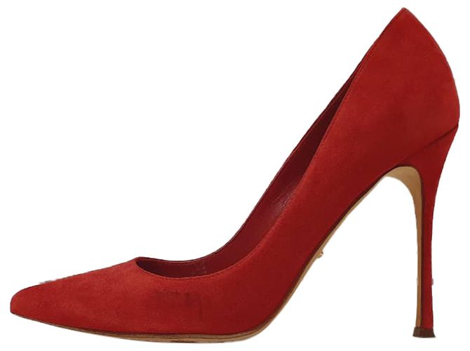 Décolleté con punta Sergio Rossi in scamosciato rosso Bordò - vista 4