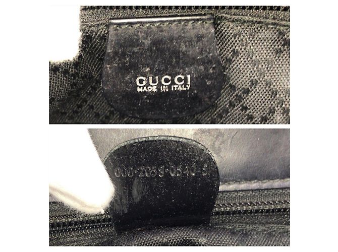 Sac cabas Gucci Vintage Bamboo Nylon Noir - vue 4