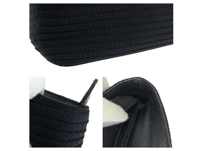 Sac cabas Gucci Vintage Bamboo Nylon Noir - vue 5