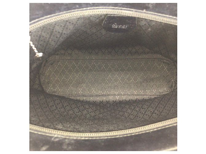 Sac cabas Gucci Vintage Bamboo Nylon Noir - vue 9