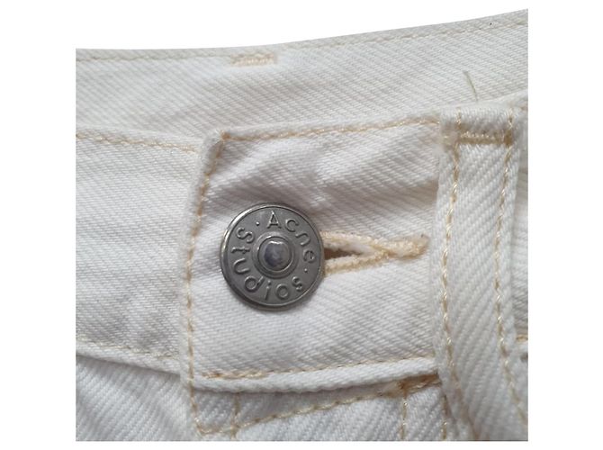 Vaqueros Mece Beaten de pierna recta en algodón blanco Acne Studios Crudo - vista 3