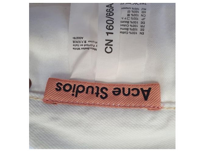 Vaqueros Mece Beaten de pierna recta en algodón blanco Acne Studios Crudo - vista 5