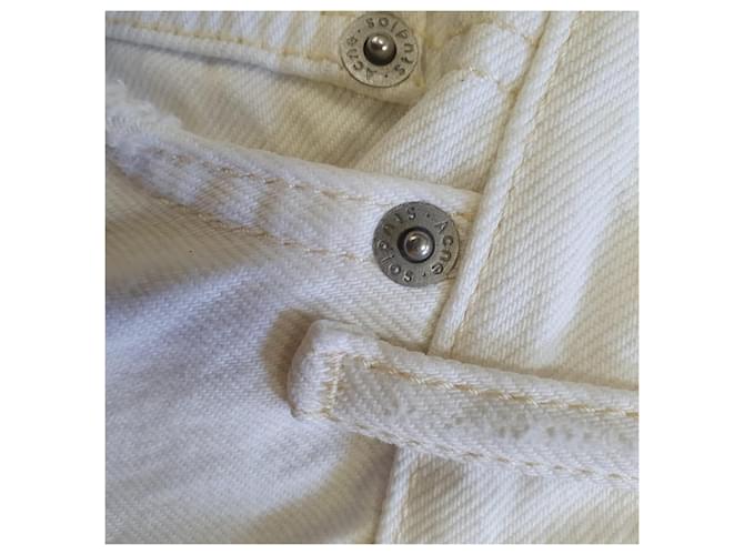 Vaqueros Mece Beaten de pierna recta en algodón blanco Acne Studios Crudo - vista 6
