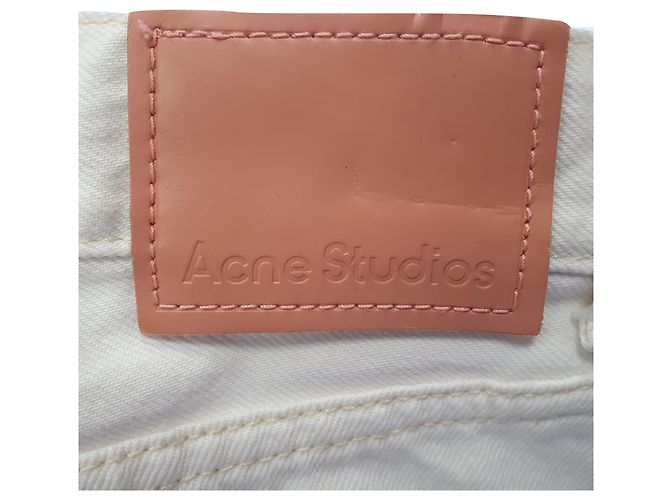 Vaqueros Mece Beaten de pierna recta en algodón blanco Acne Studios Crudo - vista 8