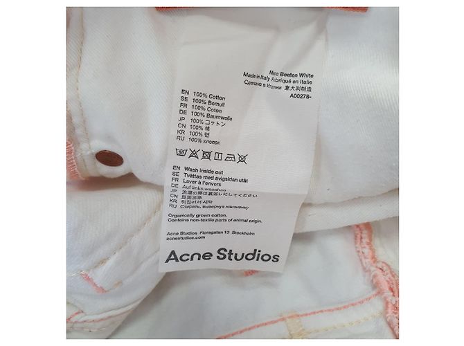Vaqueros Mece Beaten de pierna recta en algodón blanco Acne Studios Crudo - vista 9