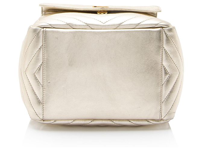 Saint Laurent Metallic Matelasse Lammleder Monogramm Joe Rucksack Golden Metallisch - Ansicht 4