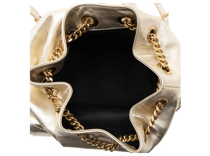 Saint Laurent Metallic Matelasse Lammleder Monogramm Joe Rucksack Golden Metallisch - Ansicht 7