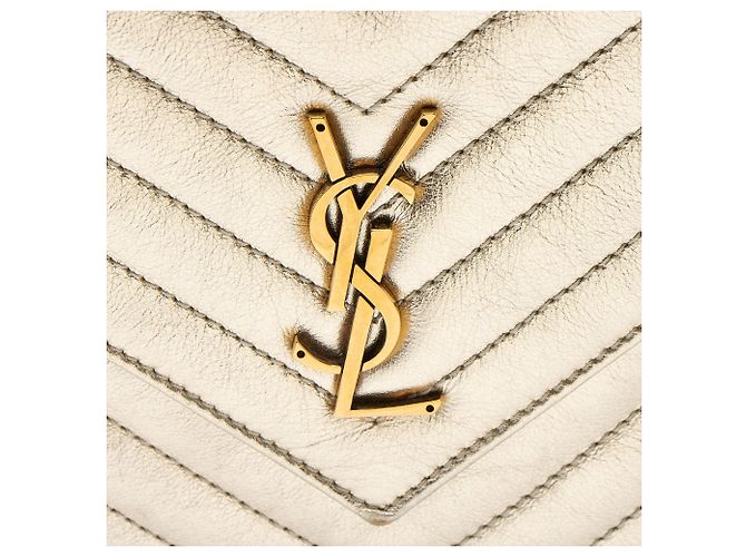 Saint Laurent Metallic Matelasse Lammleder Monogramm Joe Rucksack Golden Metallisch - Ansicht 9