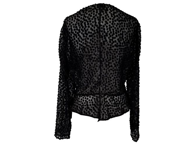 Isabel Marant Ulietta Metallic Devoré Bluse aus schwarzer Viskose - Ansicht 3