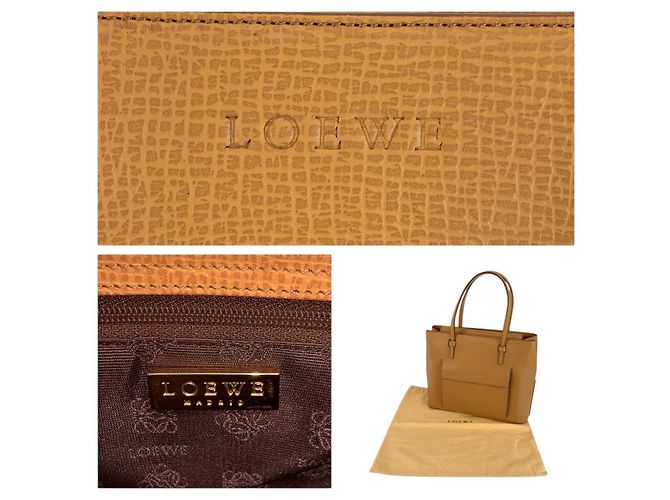 Loewe Leder Handtasche Tote Braun Beige - Ansicht 3