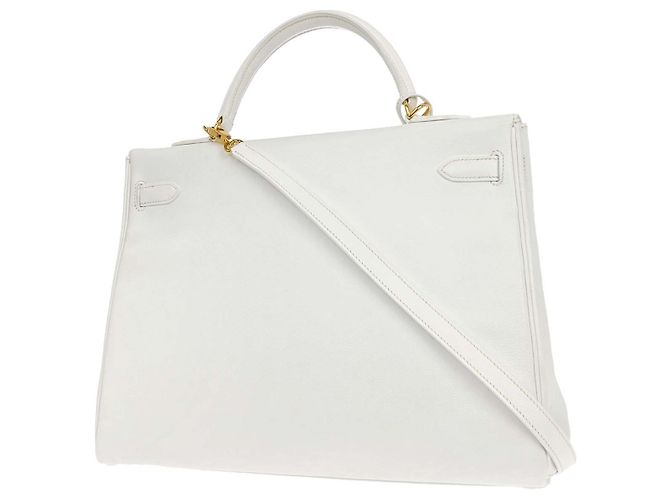 Hermès Hermes Kelly Light Epsom con Gold Hardware 35 Bianco - vista 2