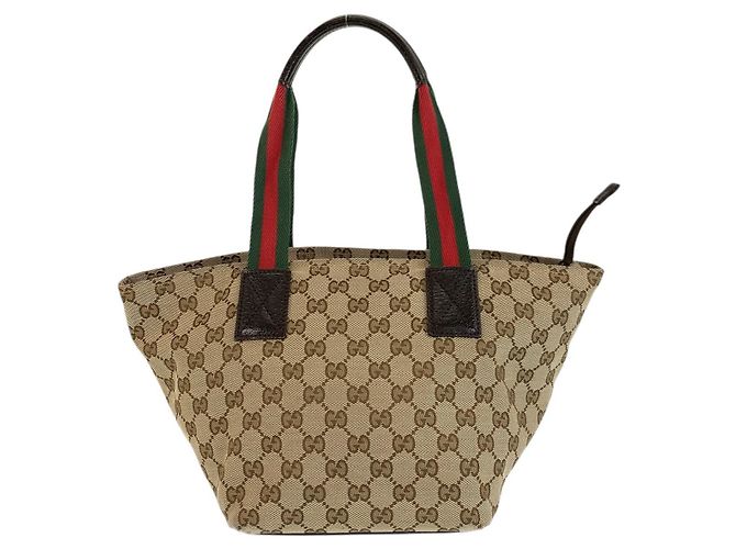 Borsa Tote Gucci GG Canvas Sherry Line Marrone - vista 2