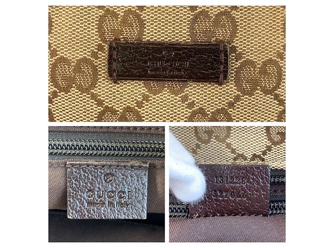 Borsa Tote Gucci GG Canvas Sherry Line Marrone - vista 3