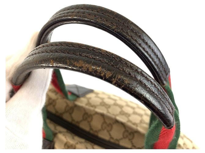 Borsa Tote Gucci GG Canvas Sherry Line Marrone - vista 5