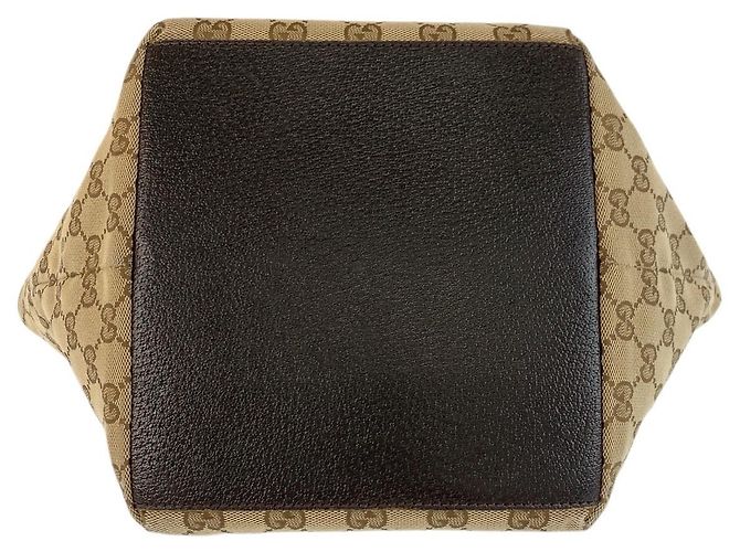 Borsa Tote Gucci GG Canvas Sherry Line Marrone - vista 9