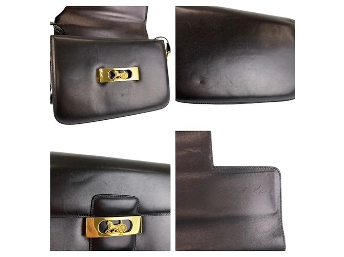Céline Borsa a tracolla in pelle nera Celine Nero - vista 5