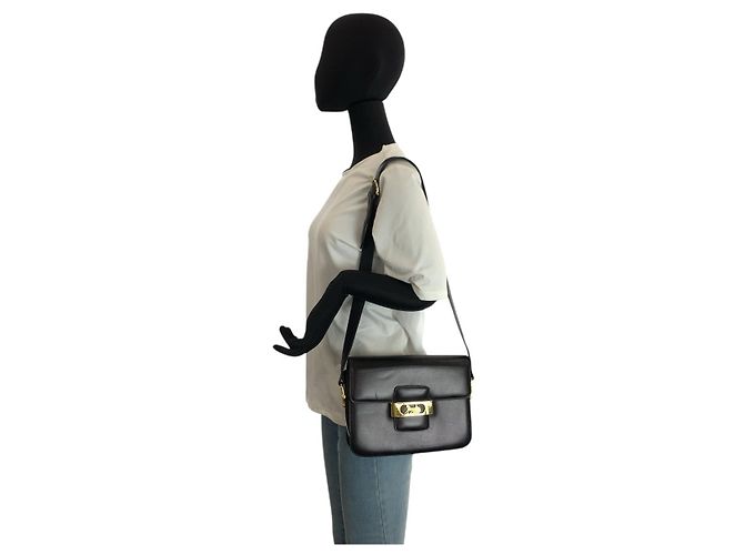 Céline Borsa a tracolla in pelle nera Celine Nero - vista 6
