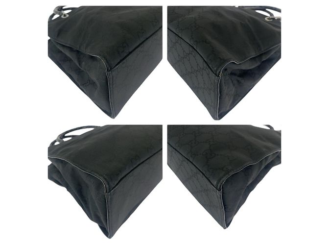 Bamboo Bolso Tote de Nylon con Mango de Bambú Gucci Negro - vista 3