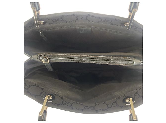 Bamboo Bolso Tote de Nylon con Mango de Bambú Gucci Negro - vista 9