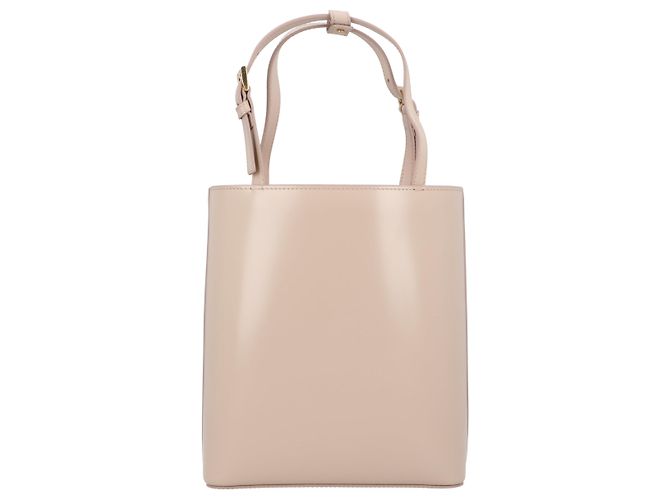 Borsa Tote in Pelle con Logo Triangle Prada Borsa da Donna Beige Marrone - vista 4