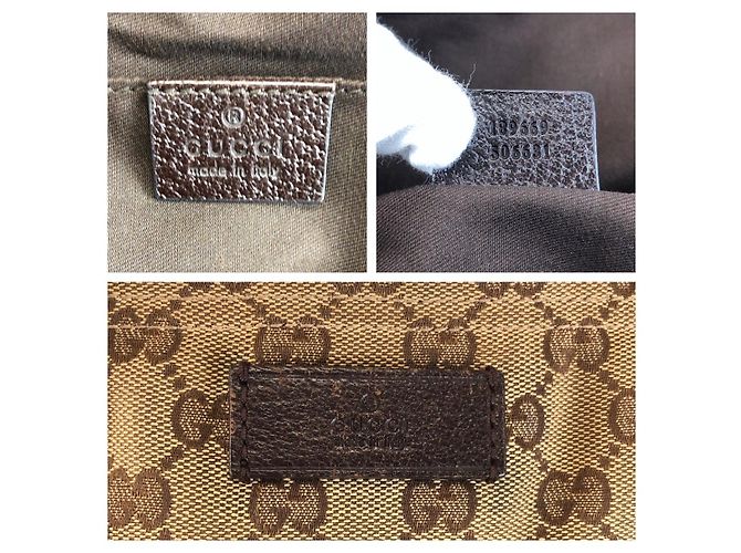 Borsa Tote Gucci GG Canvas Sherry Line Marrone Beige - vista 3