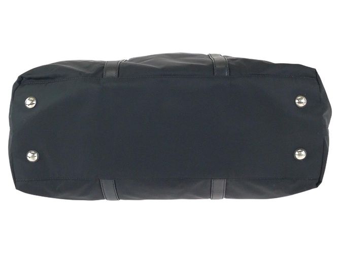 Borsa Tote 2way in Nylon e Pelle Tessuto Prada Nero - vista 10