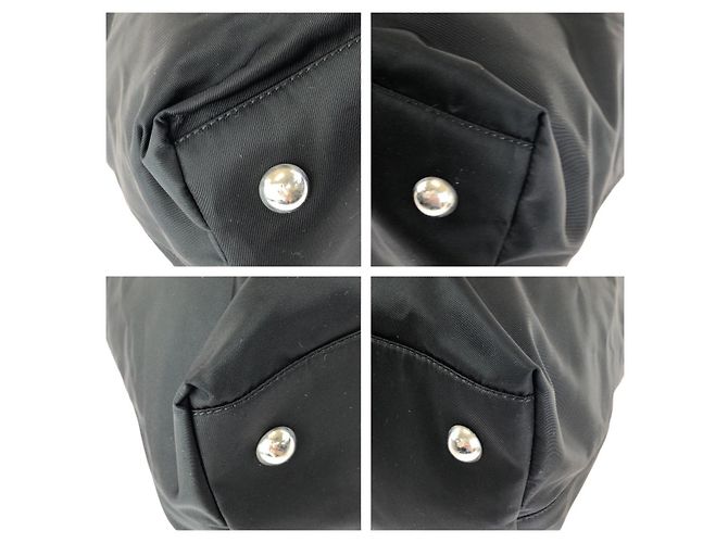 Borsa Tote 2way in Nylon e Pelle Tessuto Prada Nero - vista 3