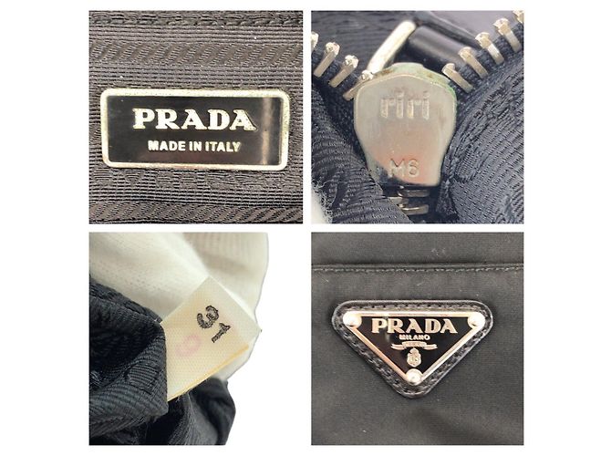 Borsa Tote 2way in Nylon e Pelle Tessuto Prada Nero - vista 4