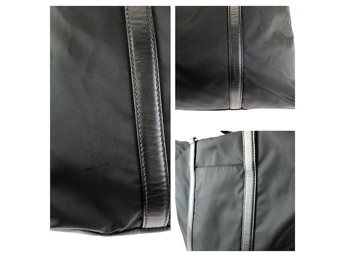 Borsa Tote 2way in Nylon e Pelle Tessuto Prada Nero - vista 5