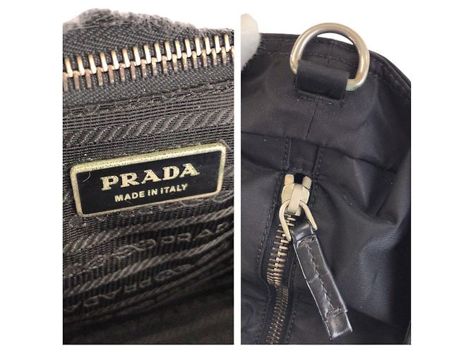 Borsa Tote 2way in Nylon e Pelle Tessuto Prada Nero - vista 6