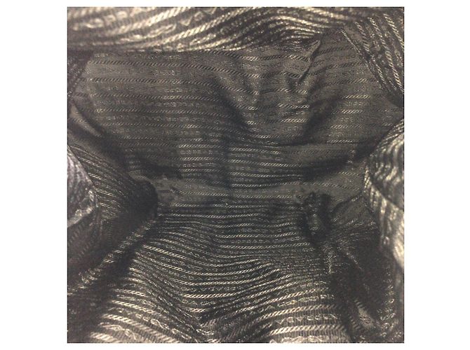 Borsa Tote 2way in Nylon e Pelle Tessuto Prada Nero - vista 9