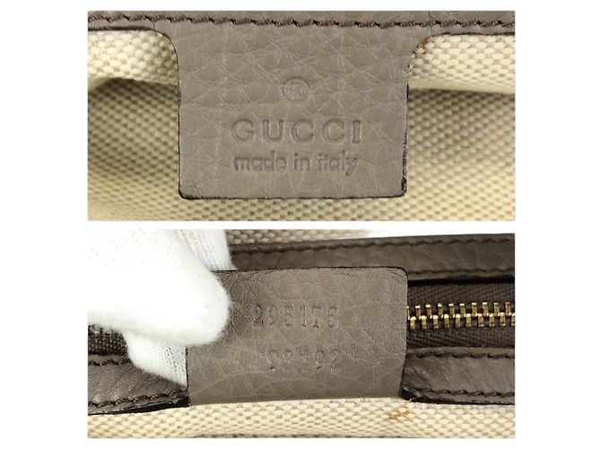 Borsa a tracolla Gucci Soho in pelle con nappa Grigio - vista 4