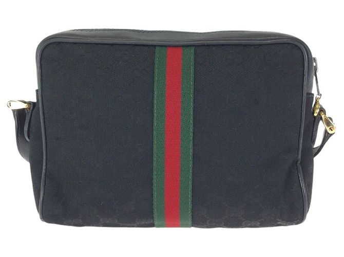 Borsa a tracolla Gucci GG Canvas e pelle Nero - vista 2