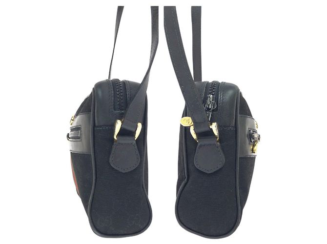Borsa a tracolla Gucci GG Canvas e pelle Nero - vista 8