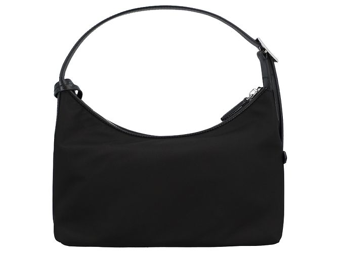 Borsa Hobo MCM Aren Small in nylon riciclato e pelle con stampa monogramma Nero - vista 4