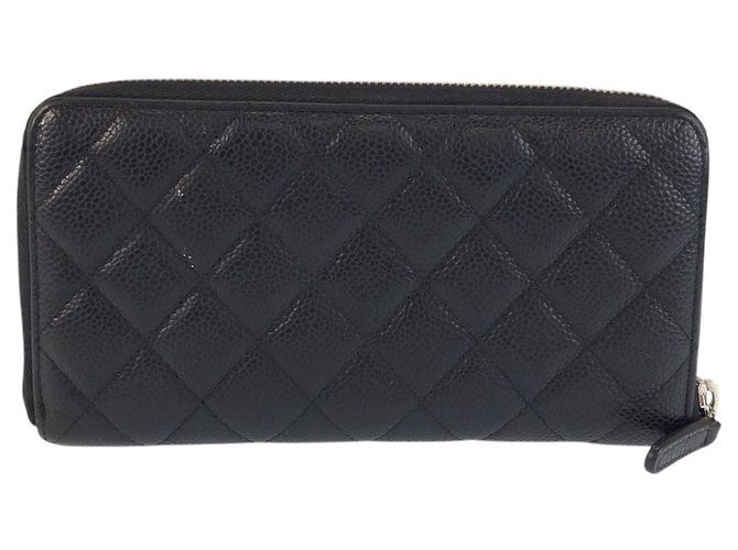 Portafoglio Lungo Chanel in Pelle con Logo Coco Matelassé Nero - vista 2