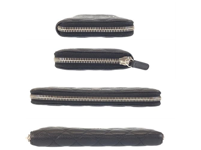 Portafoglio Lungo Chanel in Pelle con Logo Coco Matelassé Nero - vista 9