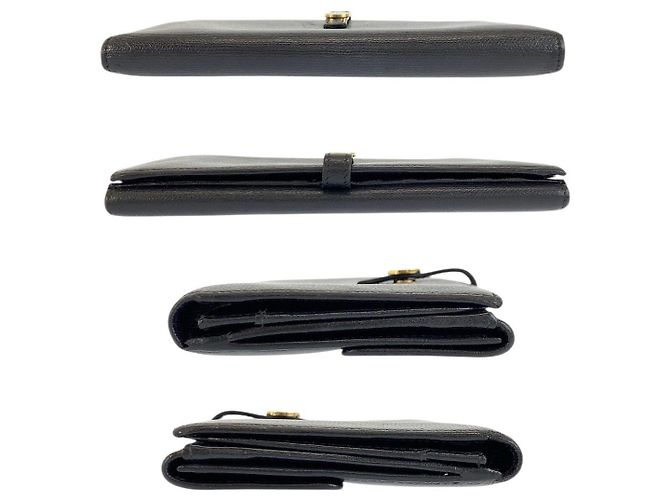Chanel Leder Coco Button Long Wallet Schwarz - Ansicht 10