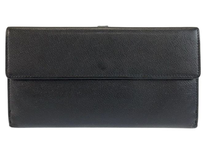Chanel Leder Coco Button Long Wallet Schwarz - Ansicht 2