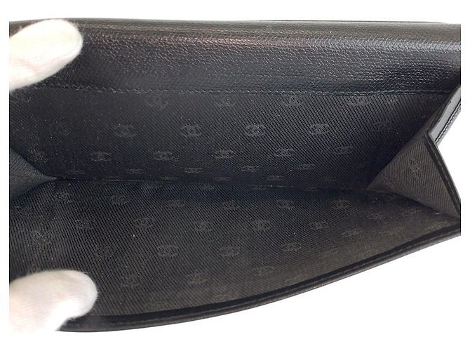 Chanel Leder Coco Button Long Wallet Schwarz - Ansicht 6
