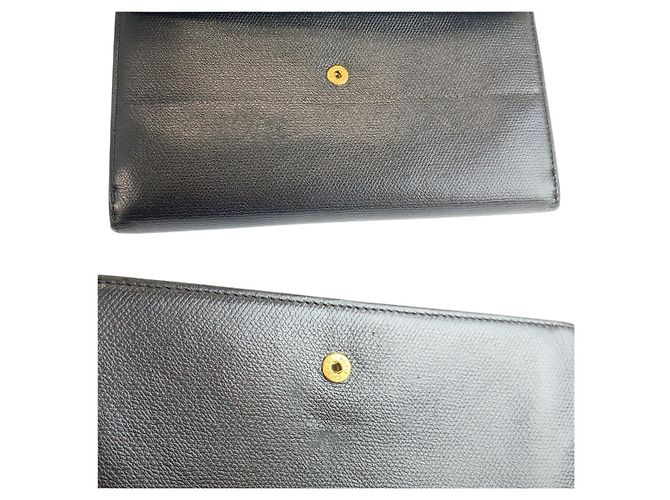 Chanel Leder Coco Button Long Wallet Schwarz - Ansicht 9