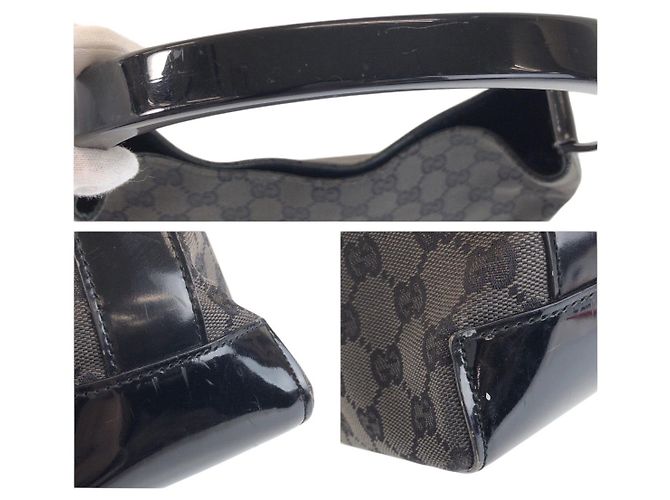 Borsa Hobo a Spalla Gucci GG Canvas Suede Nero - vista 5
