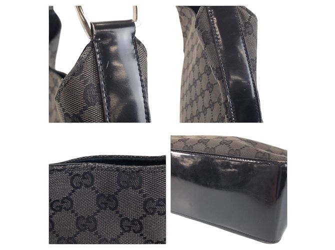 Borsa Hobo a Spalla Gucci GG Canvas Suede Nero - vista 6