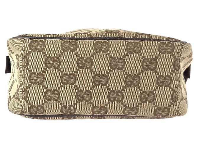Borsa Messenger Gucci GG Canvas e Pelle Marrone - vista 10